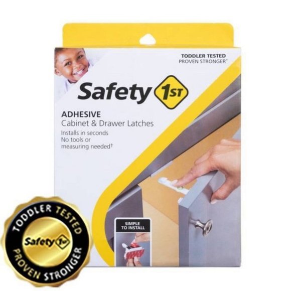 NIB Safety 1st Adhesive Cabinet Latch For Child proofing - 8pk - Picture 1 of 6